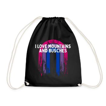 I Love Mountains and Busches Bisexual LGBTQ Bi - Turnbeutel - Schwarz - Vorne