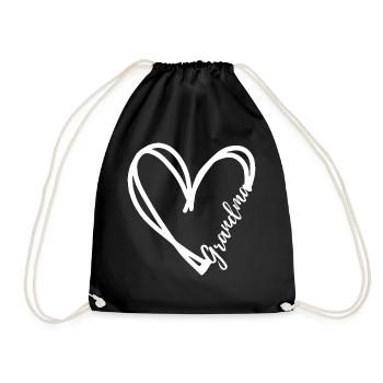 ICH LIEBE OMA. OMA GESCHENK. - Turnbeutel - Schwarz - Vorne