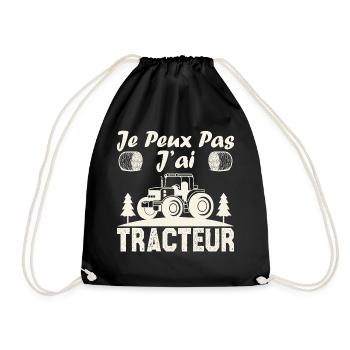 Je peux pas j ai tracteur - Sac de sport léger - noir - Devant