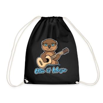 Otters and Music Ukulele Ironic Otter Zitat - Turnbeutel - Schwarz - Vorne