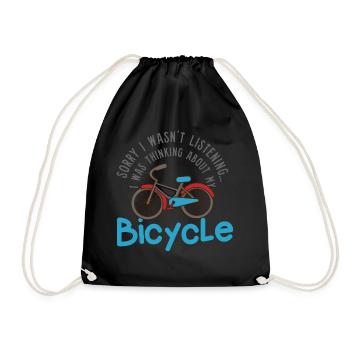 Penser à mon vélo : un dicton ironique : vélo - Sac de sport léger - noir - Devant