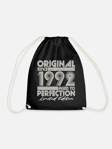 1992 Jahrgang geboren Vintage Retro Geburtstag - Turnbeutel - Schwarz