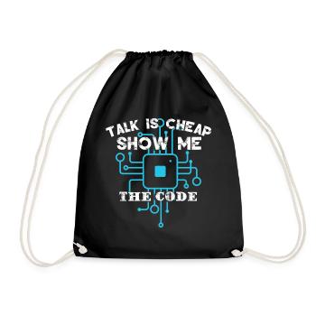 Funny Coder Coding - Drawstring Bag - black - Front