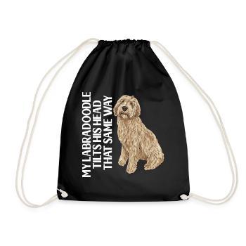 Labradoodle Hund - Turnbeutel - Schwarz - Vorne