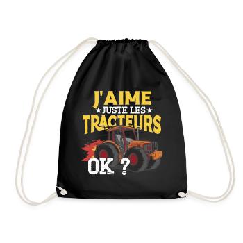 J'Aime Juste Les Tracteurs - Sac de sport léger - noir - Devant