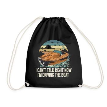 Funny Motorboating Quote I Can't Talk Right Now - Drawstring Bag - black - Front