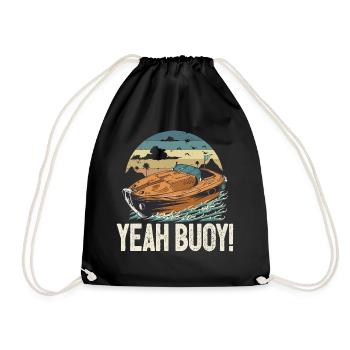 Funny Motorboating Meme Pontoon King Boat Pun - Turnbeutel - Schwarz - Vorne