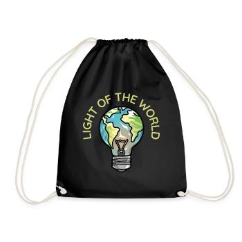 Light of the World | Light bulb, climate change, CO2 - Drawstring Bag - black - Front