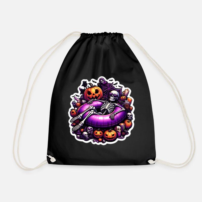 Halloween Chillin - Drawstring Bag - black
