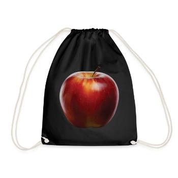 Apfel Frucht Geschenk - Turnbeutel - Schwarz - Vorne