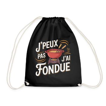 J'peux pas, j'ai fondue - Sac de sport léger - noir - Devant