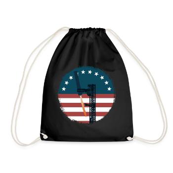 Space travel - rocket - gripper arms - interception - Drawstring Bag - black - Front