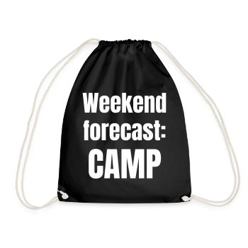 Weekend forecast: Camp - Drawstring Bag - black - Front