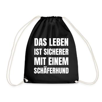 Das Leben ist besser mit einem Schäferhund. - Turnbeutel - Schwarz - Vorne
