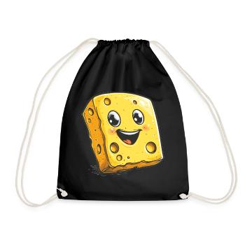 Dessin animé du fromage qui rit - Sac de sport léger - noir - Devant