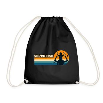 Super Papa Superpapa - Turnbeutel - Schwarz - Vorne