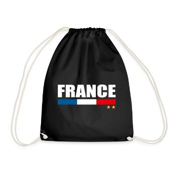 France European Championship football team france - Drawstring Bag - black - Front