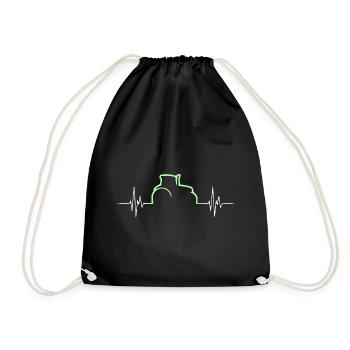 Heartbeat - Tractor - Agriculture - Farmer - Drawstring Bag - black - Front