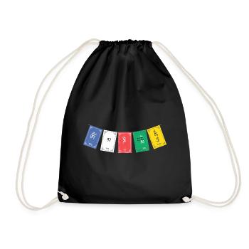 OM MA NI PADME HUM - Drapeaux de prière 4 - Sac de sport léger - noir - Devant