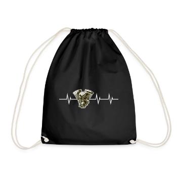 Heartbeat of the Engine – Born to Roar - Drawstring Bag - black - Front
