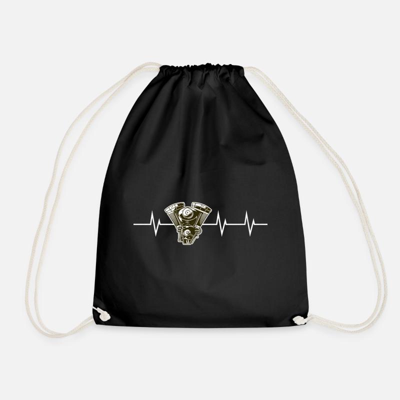 Heartbeat of the Engine – Born to Roar - Drawstring Bag - black