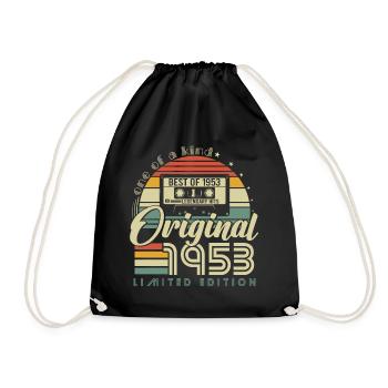 1953 vintage vintage retro birthday gift - Drawstring Bag - black - Front