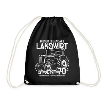 70 Birthday Farmer Tractor 70 Years - Drawstring Bag - black - Front