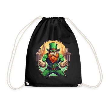 Lutin Trèfle de la Saint-Patrick - Sac de sport léger - noir - Devant