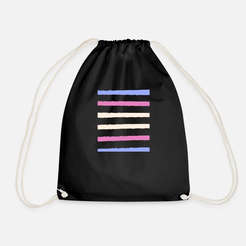 trans stripes - Turnbeutel - Schwarz