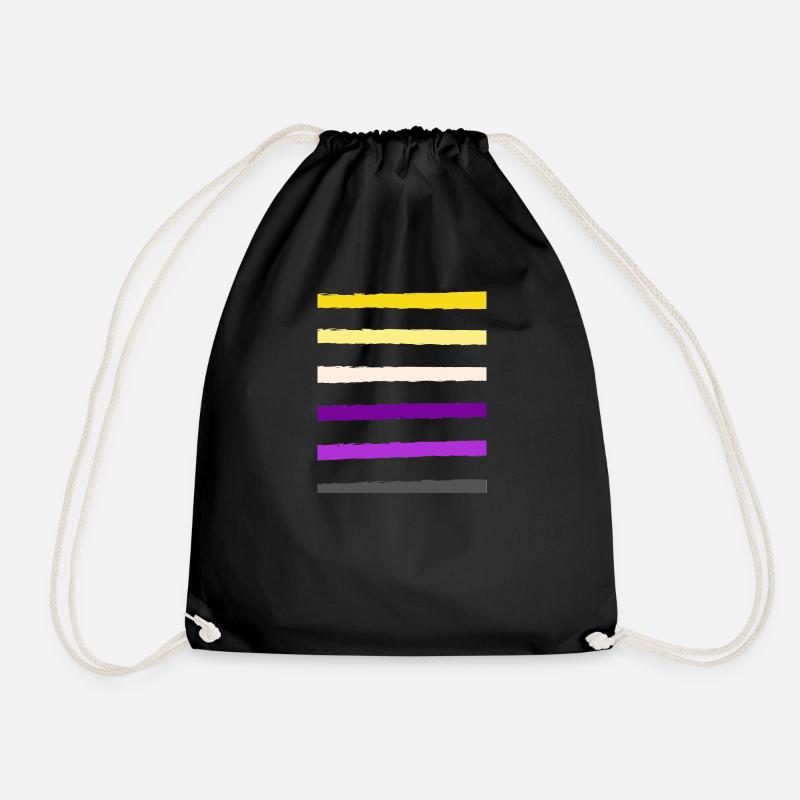 non binary stripe - Turnbeutel - Schwarz