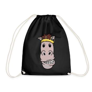 King Horse Pony Crown Royal King Fantasy Xmas - Drawstring Bag - black - Front