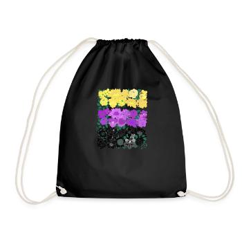 Non binary flower flag - Turnbeutel - Schwarz - Vorne
