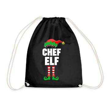 Weinachten Weihnachtself Chef Elf Elfen - Turnbeutel - Schwarz - Vorne