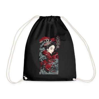 Japan Kanji Vintage Kunst Tokio Urban Design Stil - Turnbeutel - Schwarz - Vorne