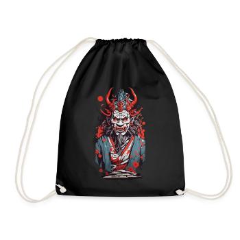 Oni Demon in Ukiyo-E Japan Art Style - Drawstring Bag - black - Front