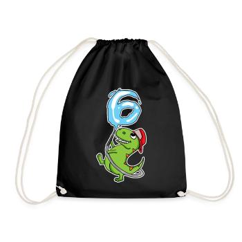 6e anniversaire dinosaure - Sac de sport léger - noir - Devant