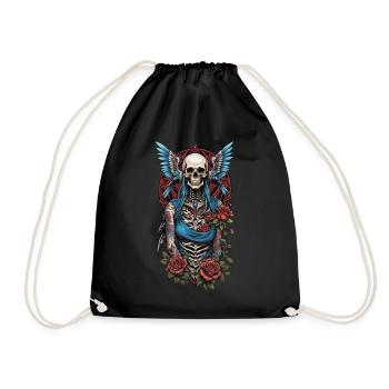 Angel Skull - Turnbeutel - Schwarz - Vorne
