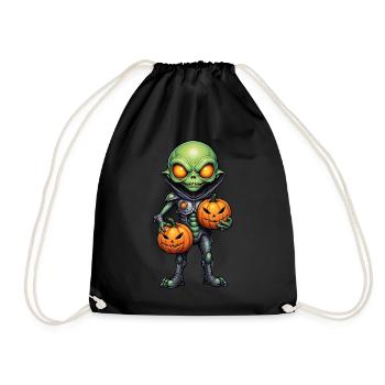 Alien avec des têtes de citrouille Halloween - Sac de sport léger - noir - Devant
