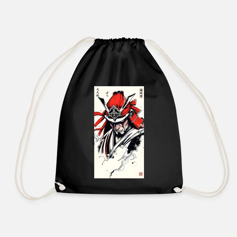 Samurai Porträt - Turnbeutel - Schwarz