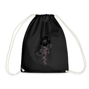 Blutige Rose - Turnbeutel - Schwarz - Vorne
