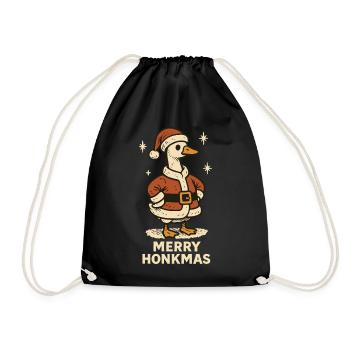 Weihnachtsgans Fröhliche Honkmas Lustige Familie Weihnachten - Turnbeutel - Schwarz - Vorne