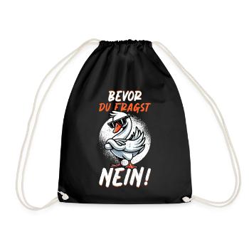 Before you ask No Swan Bad mood - Drawstring Bag - black - Front