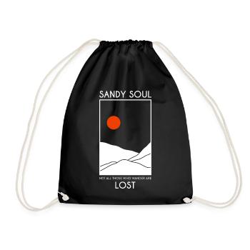 Sand deserts / sand dunes with red sun - Drawstring Bag - black - Front