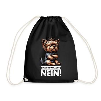 Before You Ask Yorkshire Terrier Yorkie Yorkies - Drawstring Bag - black - Front