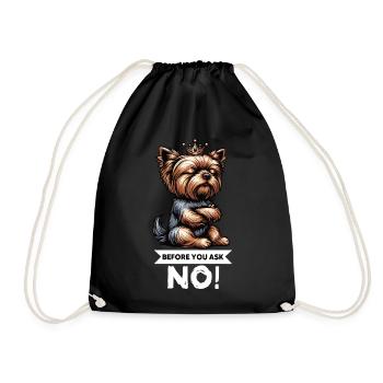 Before You Ask Yorkshire Terrier Yorkie Yorkies - Drawstring Bag - black - Front