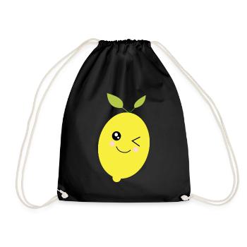Citron, Citron vert, Citron vert, Fruits, Fruits, Végétalien - Sac de sport léger - noir - Devant