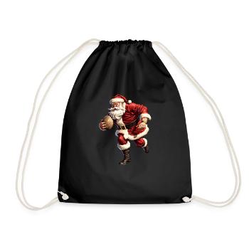 Joueur de rugby du Père Noël - Sac de sport léger - noir - Devant