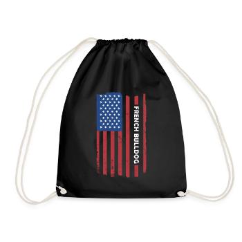 Drapeau du bouledogue français - Sac de sport léger - noir - Devant