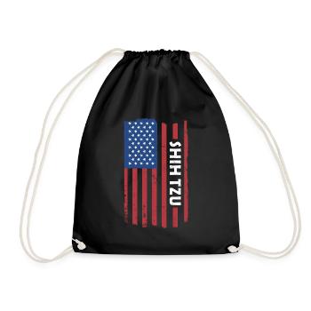 Shih Tzu Us Drapeau - Sac de sport léger - noir - Devant