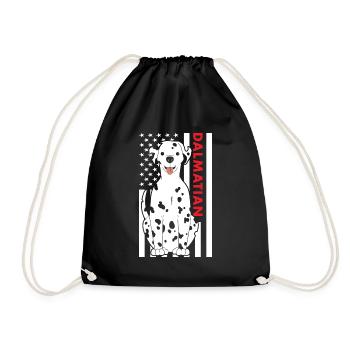 Dalmatian Us Flag - Drawstring Bag - black - Front